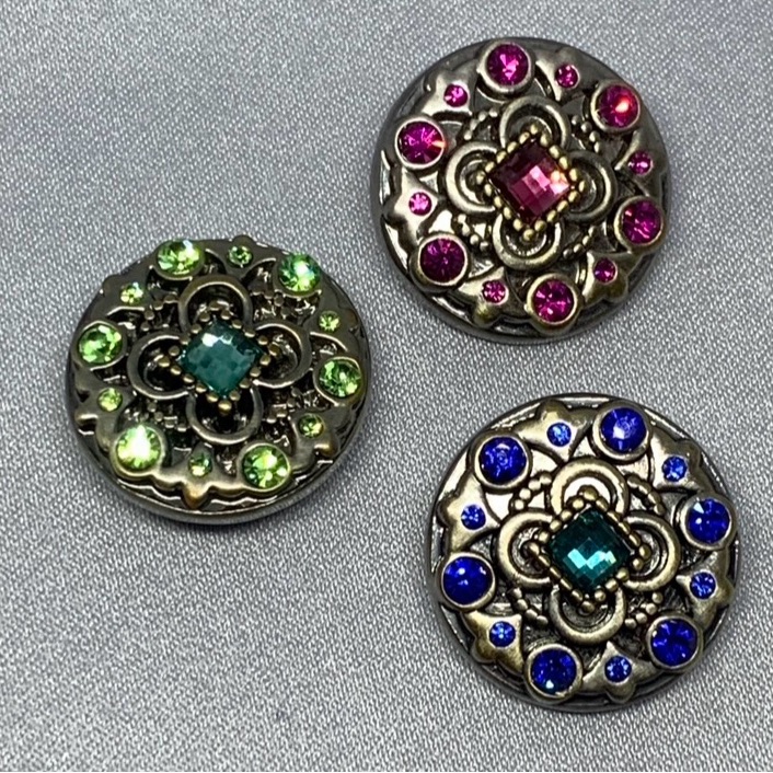 Bronze Bling - Sugar Button Charms - Ginger Snaps & Co. Set Of 3 - 18mm/20mm